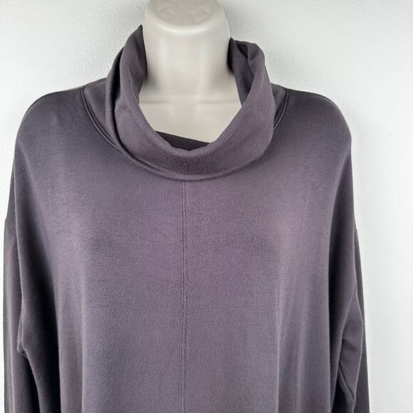 Athleta Ethereal Brushed Funnel Neck Sweatshirt in Shale Women's M Oversized - Picture 5 of 12